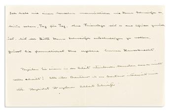 SCHWEITZER, ALBERT. Archive of 12 letters and notes, to aphorist Hans Margolius (Dear Friend or Dear Mr. Margolius), in German,